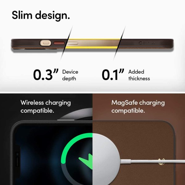 61nMxnaotFL._AC_SL1000_ Apple iPhone 12 Pro Max Leather Brick by CYRILL Spigen - ACS01649 - Saddle Brown - Image 6