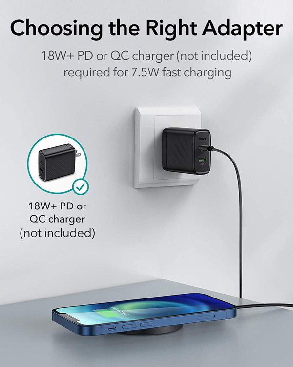 ESR HaloLock Kickstand Wireless Charger, Compatible with iPhone 12/12 mini/12 Pro/12 Pro Max and Magnetic Cases, with 5 ft (1.5 m) Removable Cable (Adapter Not Included) - Black - Image 5