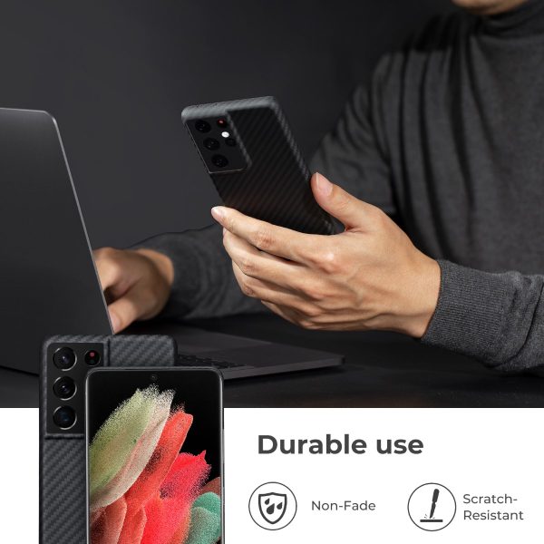 Galaxy S21 Ultra Aramid MagEZ Case by PITAKA - Black / Grey Twill - Image 5