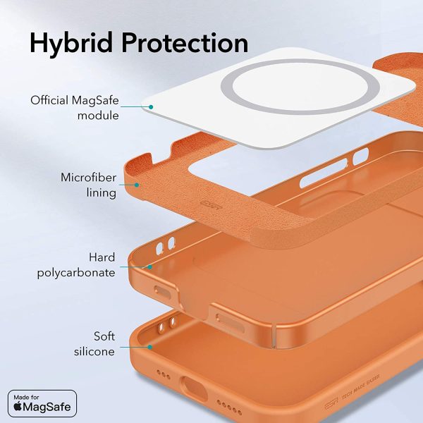 7144s6OeEJL._AC_SL1500_ Apple iPhone 12 Pro Max MagSafe Cloud Super Soft Case by ESR - Coral Orange - Image 3
