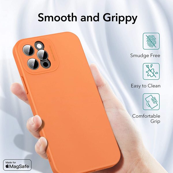 715b21P6hOL._AC_SL1500_ Apple iPhone 12 Pro Max MagSafe Cloud Super Soft Case by ESR - Coral Orange - Image 2