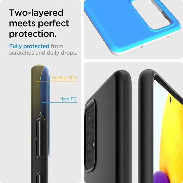 Galaxy A72 Thin Fit Slim Case by Spigen Matte Black ACS02323 - Image 4