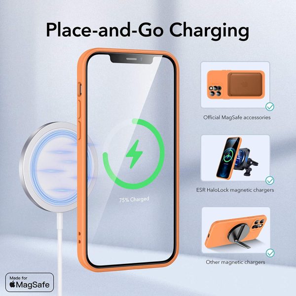 71FcwUVPB1L._AC_SL1500_ Apple iPhone 12 Pro Max MagSafe Cloud Super Soft Case by ESR - Coral Orange - Image 4