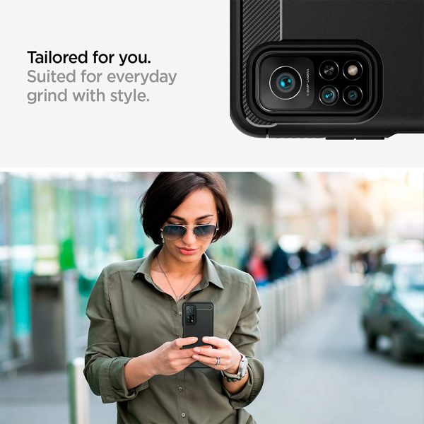 Mi 10T Rugged Armor Case by Spigen Matte Black ACS02161 also for Mi 10T Pro - Image 2