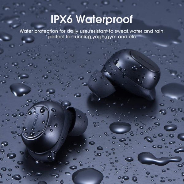 Mpow MDots - Precise Control Wireless Earphones, IPX6 Waterproof Sport Earbuds, 20 Hrs w/Twin&Mono Mode/Mics - Black - Image 7