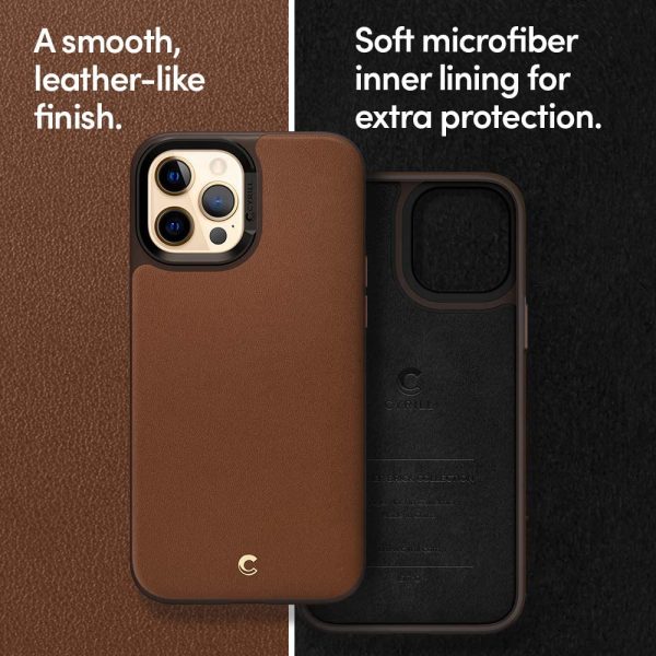 71WCQQ0eRwL._AC_SL1000_ Apple iPhone 12 Pro Max Leather Brick by CYRILL Spigen - ACS01649 - Saddle Brown - Image 2