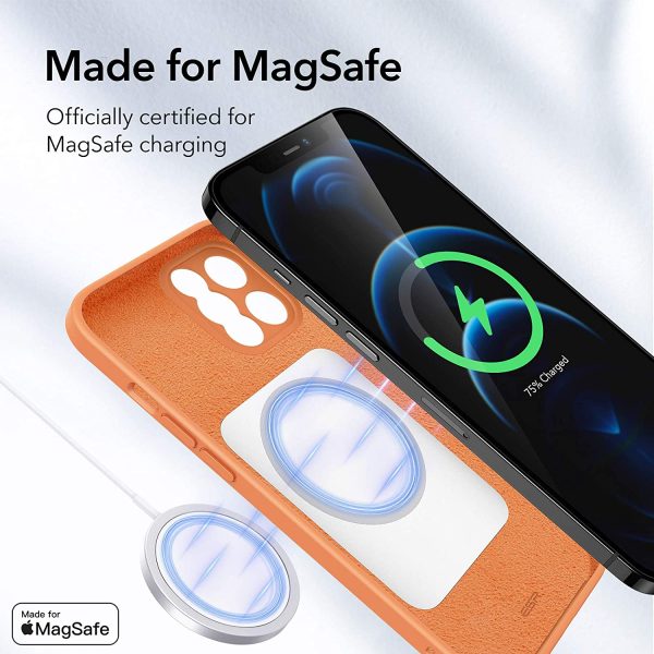 71kuqHdgEYL._AC_SL1500_ Apple iPhone 12 Pro Max MagSafe Cloud Super Soft Case by ESR - Coral Orange - Image 5