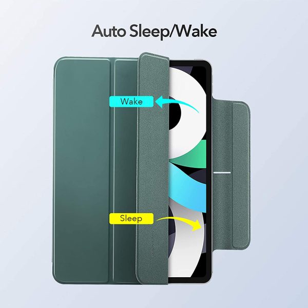 iPad Air 5 2022 /iPad Air 4 2020 Rebound Magnetic Smart Case Convenient Magnetic Attachment Supports Pencil Pairing & Charging - Cactus Green - Image 7