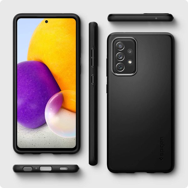 Galaxy A72 Thin Fit Slim Case by Spigen Matte Black ACS02323 - Image 2