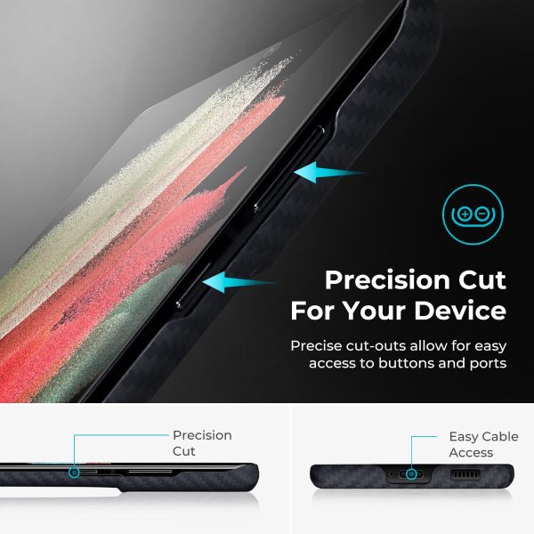 Galaxy S21 Ultra Aramid MagEZ Case by PITAKA - Black / Grey Twill - Image 4