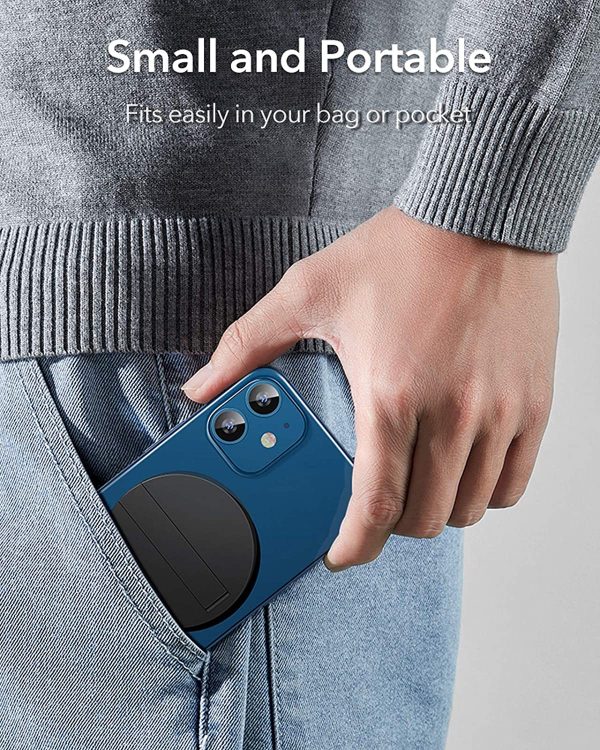 ESR HaloLock Kickstand Wireless Charger, Compatible with iPhone 12/12 mini/12 Pro/12 Pro Max and Magnetic Cases, with 5 ft (1.5 m) Removable Cable (Adapter Not Included) - Black - Image 2