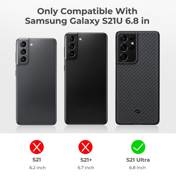 Galaxy S21 Ultra Aramid MagEZ Case by PITAKA - Black / Grey Twill - Image 3