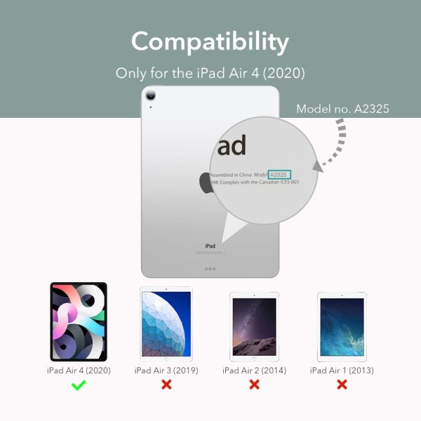iPad Air 5 2022 /iPad Air 4 2020 Ascend Trifold Hard Smart Case by ESR - Cactus Green - Image 3