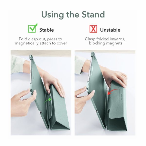 iPad Air 5 2022 /iPad Air 4 2020 Ascend Trifold Hard Smart Case by ESR - Cactus Green - Image 2