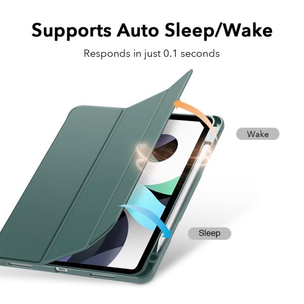 iPad Air 5 2022 /iPad Air 4 2020 Rebound Pencil Case Convenient Pencil Holder & Soft Flexible TPU Back Cover - Cactus Green - Image 7