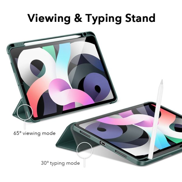 iPad Air 5 2022 /iPad Air 4 2020 Rebound Pencil Case Convenient Pencil Holder & Soft Flexible TPU Back Cover - Cactus Green - Image 6