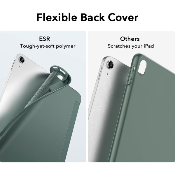 iPad Air 5 2022 /iPad Air 4 2020 Rebound Pencil Case Convenient Pencil Holder & Soft Flexible TPU Back Cover - Cactus Green - Image 5