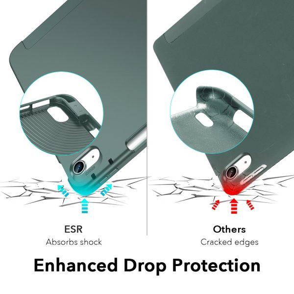 iPad Air 5 2022 /iPad Air 4 2020 Rebound Pencil Case Convenient Pencil Holder & Soft Flexible TPU Back Cover - Cactus Green - Image 4