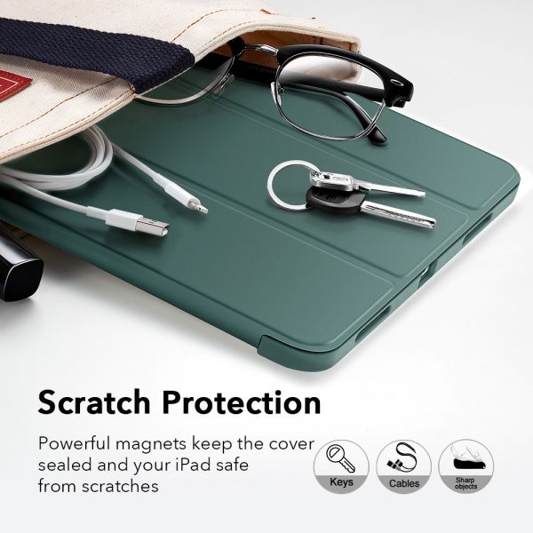 iPad Air 5 2022 /iPad Air 4 2020 Rebound Pencil Case Convenient Pencil Holder & Soft Flexible TPU Back Cover - Cactus Green - Image 3