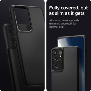 Galaxy S21 Ultra Thin Fit Case by Spigen - ACS02346 - Matte Black - Image 4