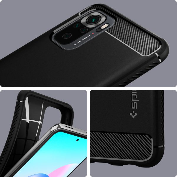 Redmi Note 10 Rugged Armor Case by Spigen Matte Black ACS02063 - Image 3