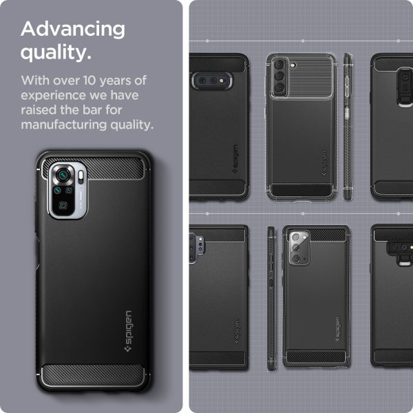 Redmi Note 10 Rugged Armor Case by Spigen Matte Black ACS02063 - Image 6