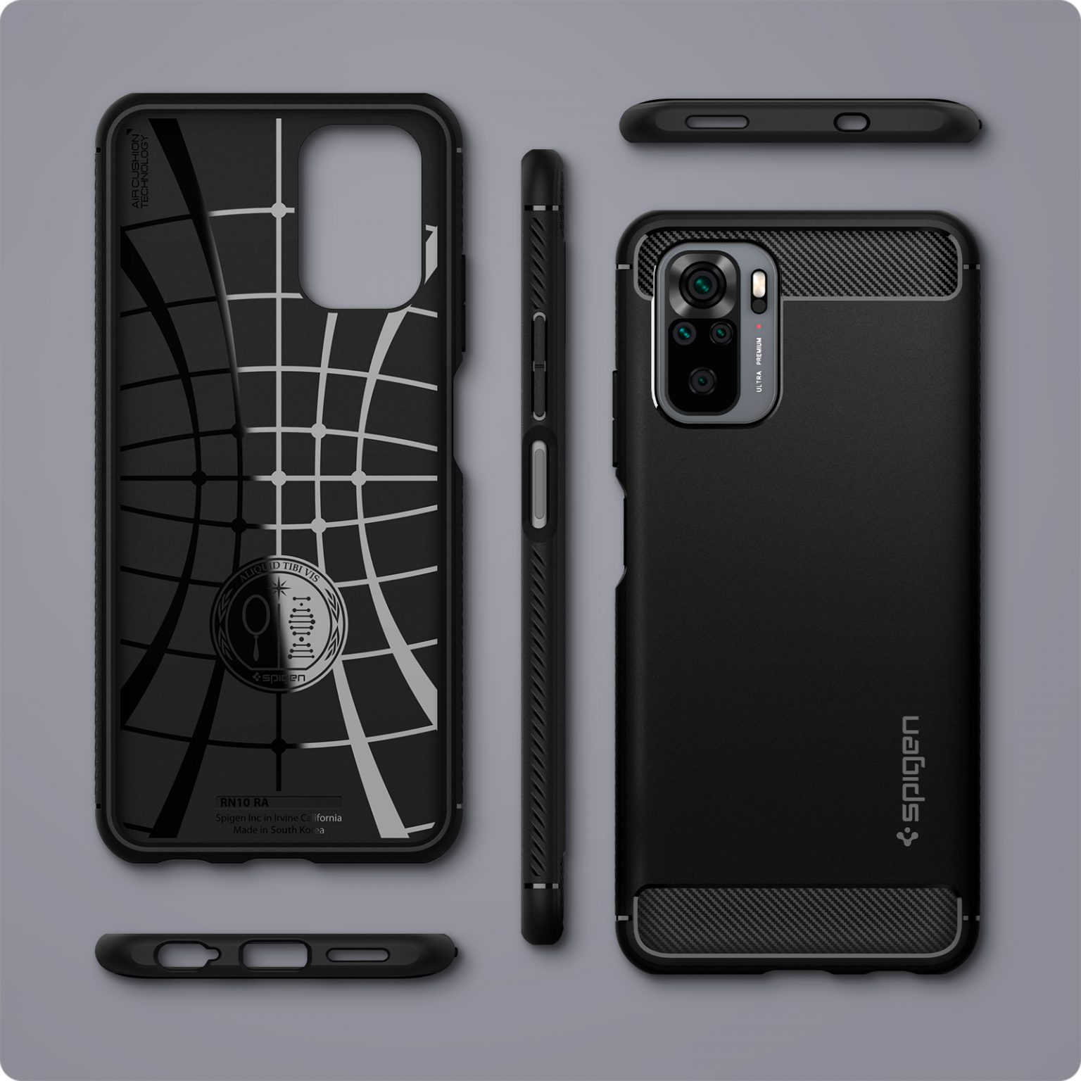 Redmi Note 10 Rugged Armor Case by Spigen Matte Black