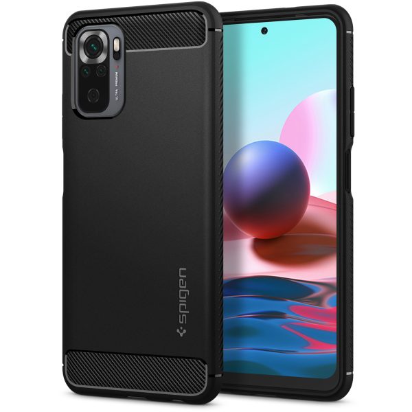 Redmi Note 10 Rugged Armor Case by Spigen Matte Black ACS02063 - Image 1