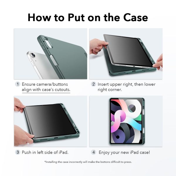 iPad Air 5 2022 /iPad Air 4 2020 Rebound Pencil Case Convenient Pencil Holder & Soft Flexible TPU Back Cover - Cactus Green - Image 2