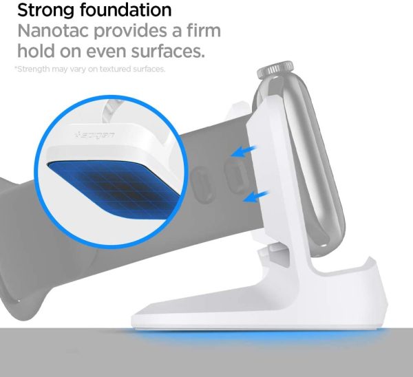 Apple Watch Stand Spigen S350 for 44mm/40mm Series 6/SE/5/4 and 42mm/38mm Series 3/2/1 Compatible with Nightstand Mode - White - Image 6