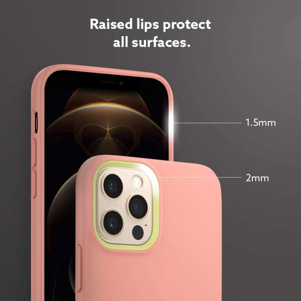 51Ce2fKM7hL._AC_SL1000_ iPhone 12 / 12 Pro NanoPop Dual tone Liquid Silicone Case by Caseology - Peach Pink - ACS01722 - Image 3