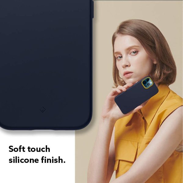 51GKqRRIhAL._AC_SL1000_ iPhone 12 / 12 Pro NanoPop Dual tone Liquid Silicone Case by Caseology - Blueberry Navy - ACS01723 - Image 4