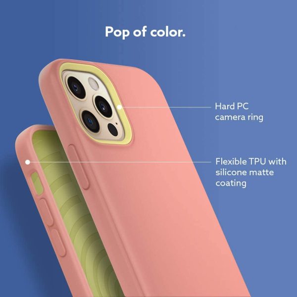 51Mwh6qe+iL._AC_SL1000_ iPhone 12 / 12 Pro NanoPop Dual tone Liquid Silicone Case by Caseology - Peach Pink - ACS01722 - Image 6