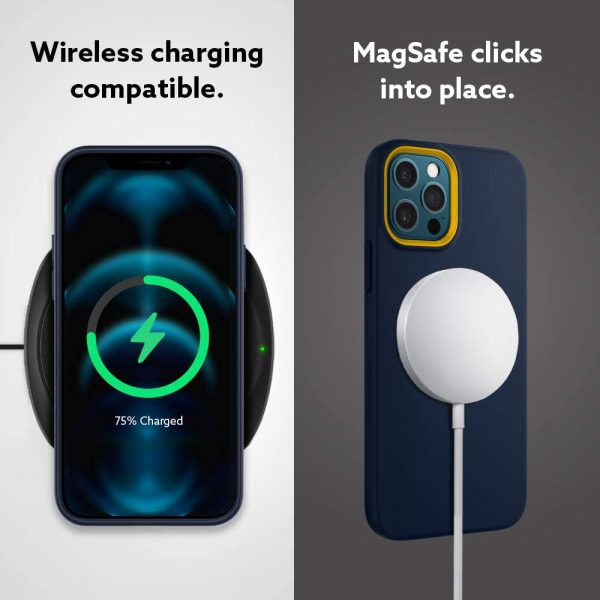 51nMEO3wGoL._AC_SL1000_ iPhone 12 / 12 Pro NanoPop Dual tone Liquid Silicone Case by Caseology - Blueberry Navy - ACS01723 - Image 5