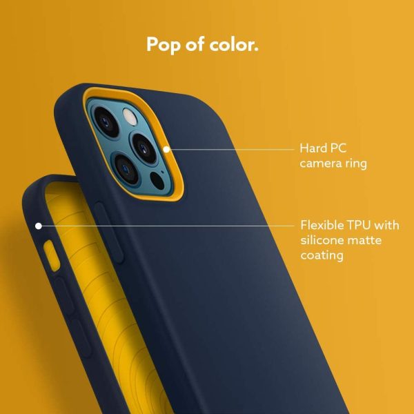 51zzhM9U-VL._AC_SL1000_ iPhone 12 / 12 Pro NanoPop Dual tone Liquid Silicone Case by Caseology - Blueberry Navy - ACS01723 - Image 2