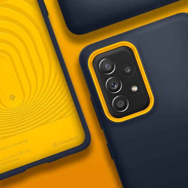 Galaxy A52s 5G / A52 NanoPop Dual tone Liquid Silicone Case by Caseology - Blueberry Navy - ACS02772 - Image 3