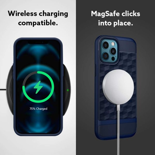 iPhone 12 Pro Max Parallax Rugged Slim Case by Caseology - Midnight Blue ACS01634 - Image 6