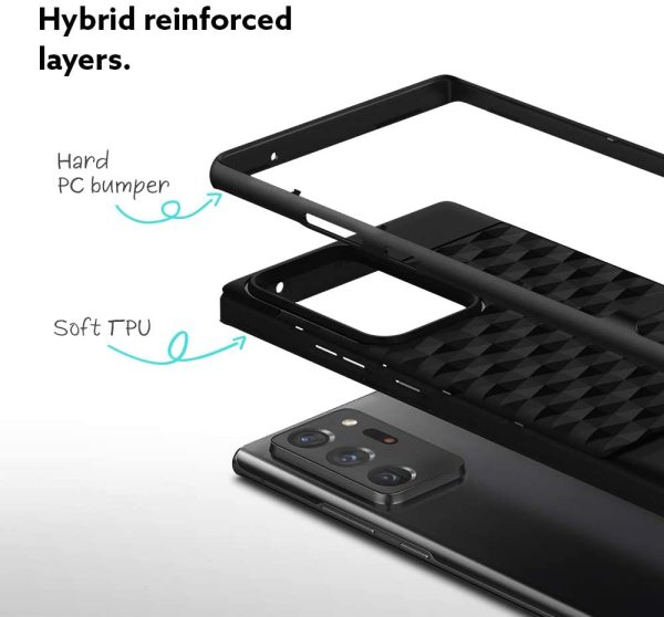 Galaxy Note 20 Ultra Parallax Rugged Slim Case by Caseology - Matte Black ACS01407 - Image 3