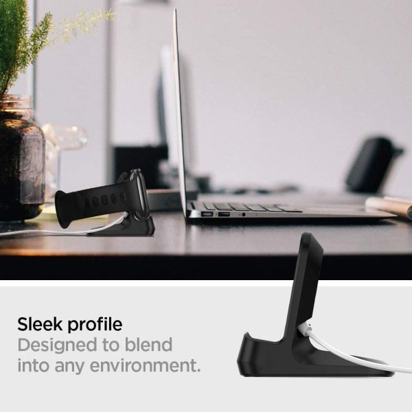 Apple Watch Stand Spigen S350 for 44mm/40mm Series 6/SE/5/4 and 42mm/38mm Series 3/2/1 Compatible with Nightstand Mode - Black - Image 2