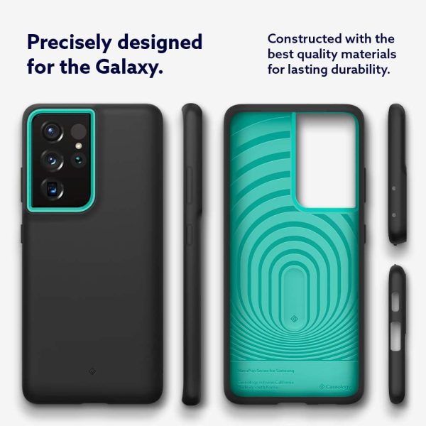 Galaxy S21 Ultra NanoPop Dual tone Liquid Silicone Case by Caseology - Prune Charcoal - ACS02517 - Image 5