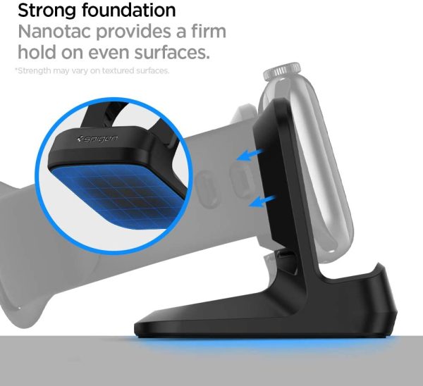 Apple Watch Stand Spigen S350 for 44mm/40mm Series 6/SE/5/4 and 42mm/38mm Series 3/2/1 Compatible with Nightstand Mode - Black - Image 5