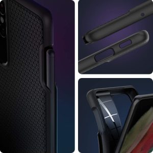Galaxy S21 Ultra Liquid Air P Case by Spigen ACS02831 - Matte Black - Built in S Pen Holder - Image 8