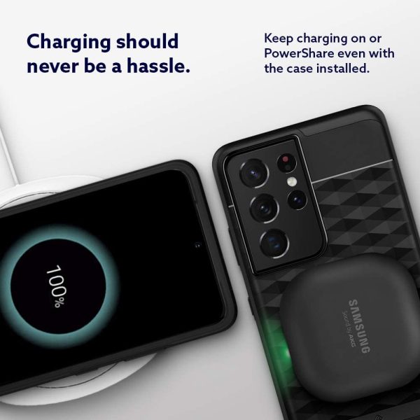 Galaxy S21 Ultra Parallax Rugged Slim Case by Caseology - Matte Black ACS02367 - Image 8