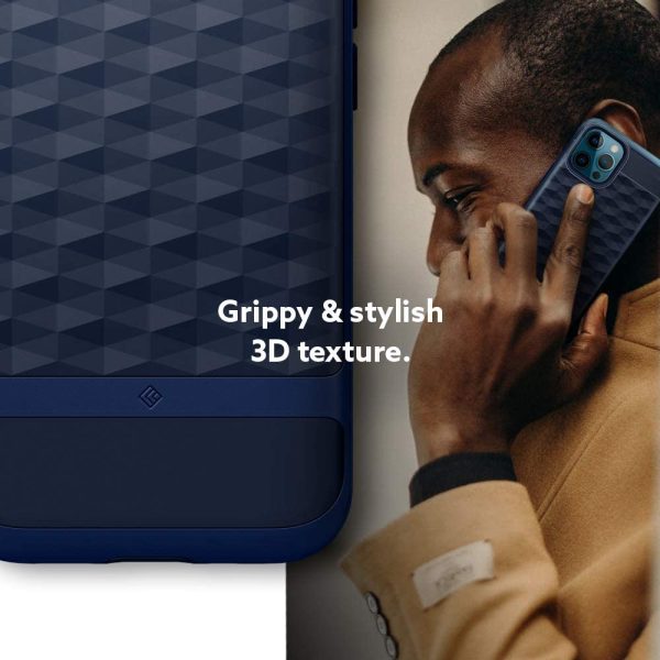iPhone 12 Pro Max Parallax Rugged Slim Case by Caseology - Midnight Blue ACS01634 - Image 4