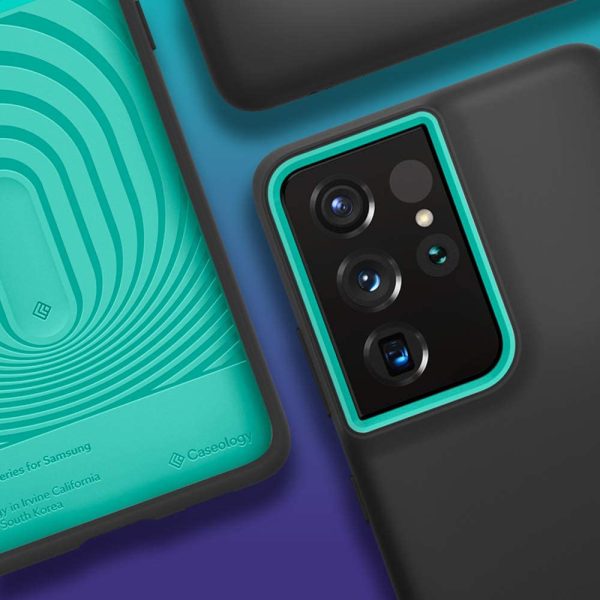 Galaxy S21 Ultra NanoPop Dual tone Liquid Silicone Case by Caseology - Prune Charcoal - ACS02517 - Image 3