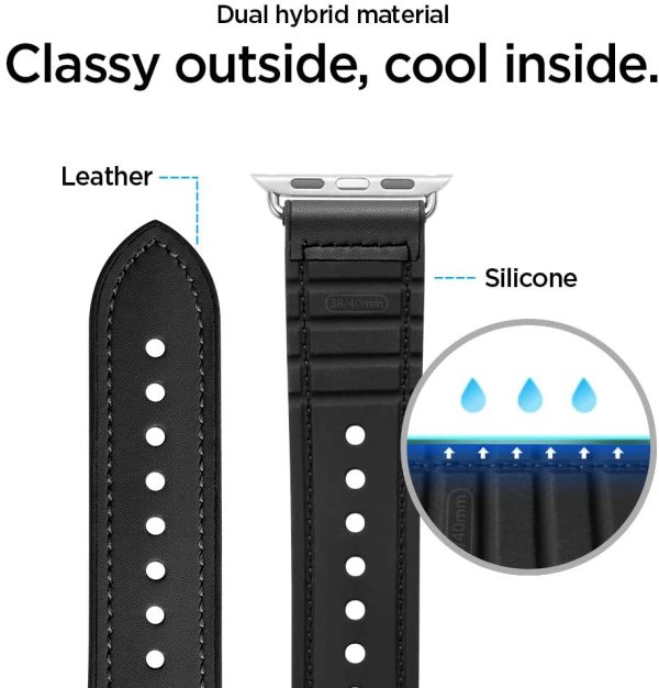 Apple Watch Band for 45mm / 44mm / 42mm Retro Fit by Spigen for Models 7/6/SE/5/4/3/2/1 - Black - 062MP25079 - Image 8