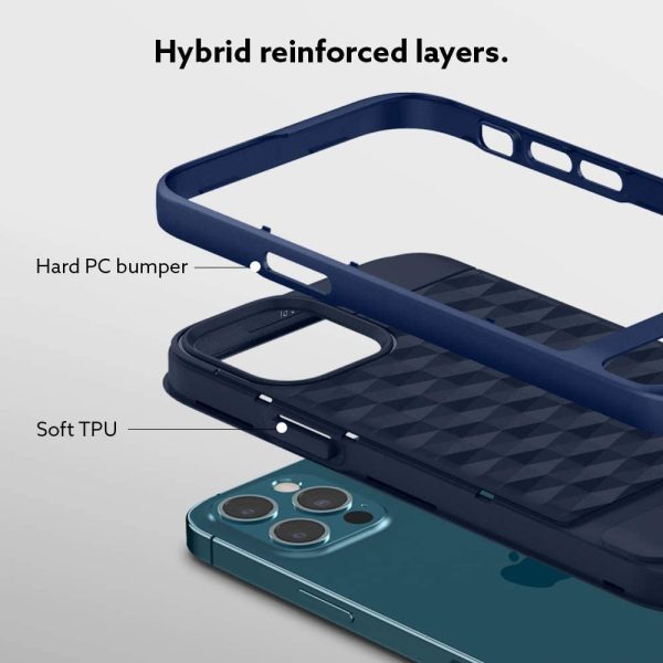 iPhone 12 Pro Max Parallax Rugged Slim Case by Caseology - Midnight Blue ACS01634 - Image 5