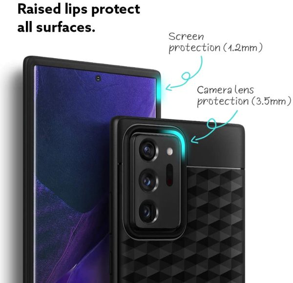 Galaxy Note 20 Ultra Parallax Rugged Slim Case by Caseology - Matte Black ACS01407 - Image 7