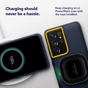 Galaxy S21 Ultra NanoPop Dual tone Liquid Silicone Case by Caseology - Blueberry Navy - ACS02518 - Image 3