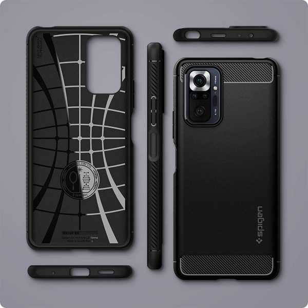 Redmi Note 10 Pro Rugged Armor Case by Spigen Matte Black ACS02844 - Image 2